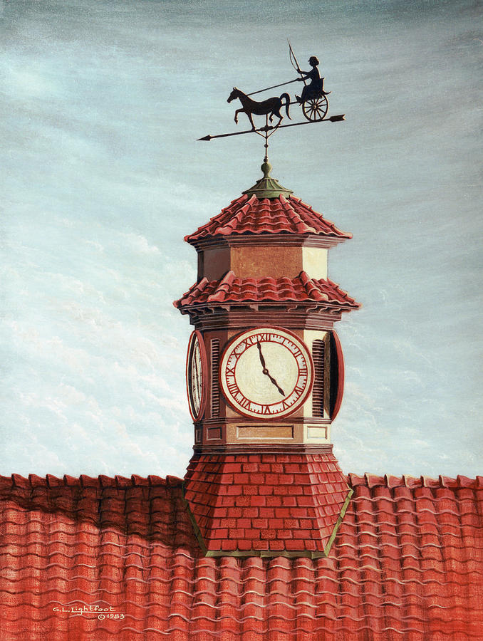 Clock Weathervane, Longview Farm Painting by George Lightfoot