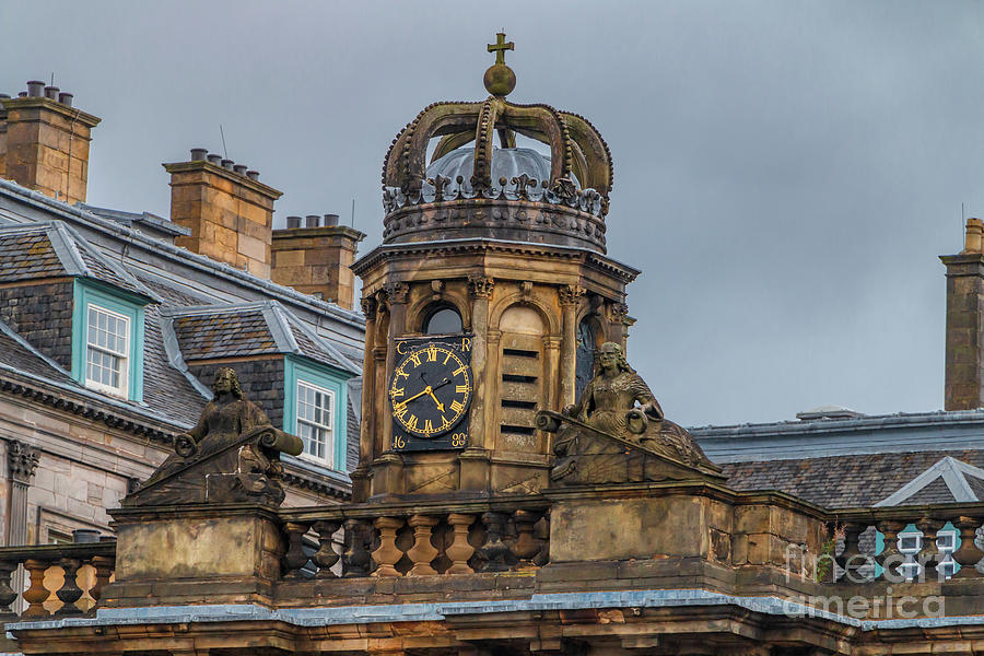 Architecture Photograph - Clock with Crown atop Holyrood Palace by Elizabeth Dow