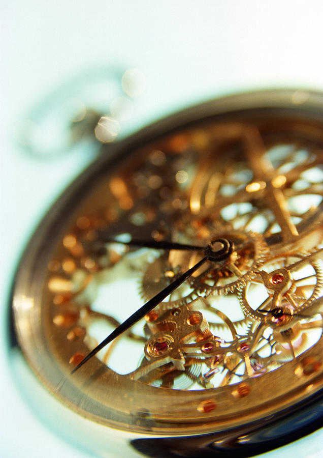 Clockwork of pocket watch, close-up Photograph by Philippe Ughetto