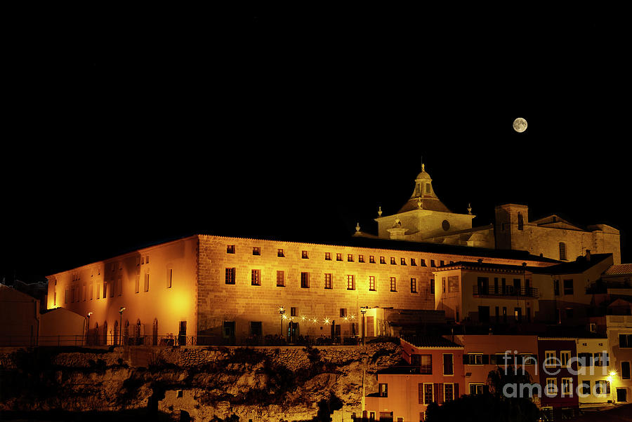 Summer Photograph - Cloister and church of Carmen at night by Ulysse Pixel