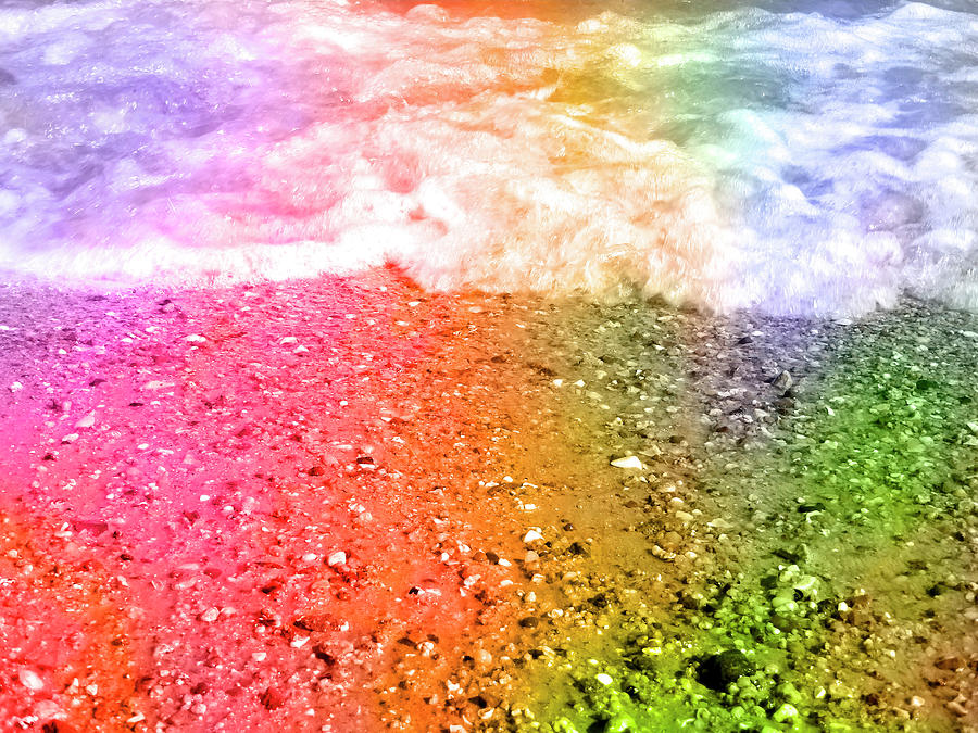 Close To The Refreshing Waves Colorfully Mixed Media by Johanna Hurmerinta