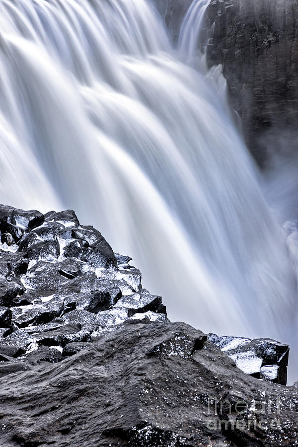Close up detail of Dettifoss waterfall in northeast Iceland.  Photograph by Jane Rix