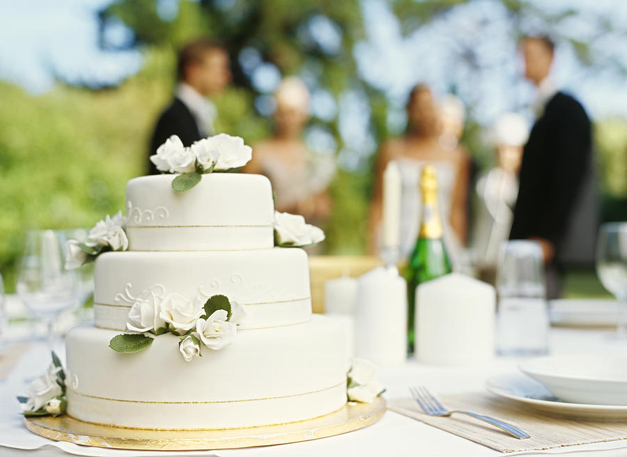 Close-up Of A Wedding Cake Photograph by George Doyle