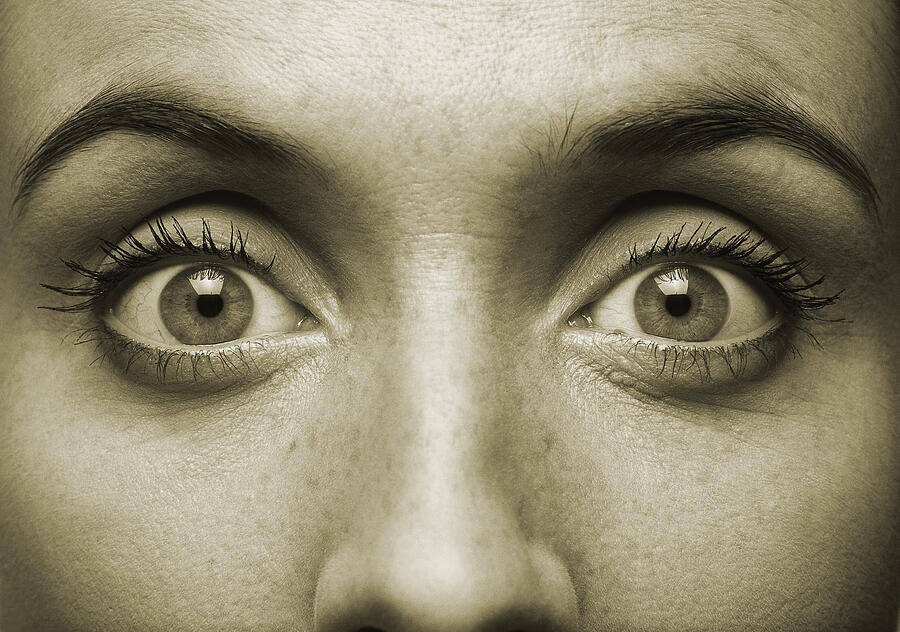Close-up Of A Womans Eyes And Nose (toned) Photograph by George Doyle