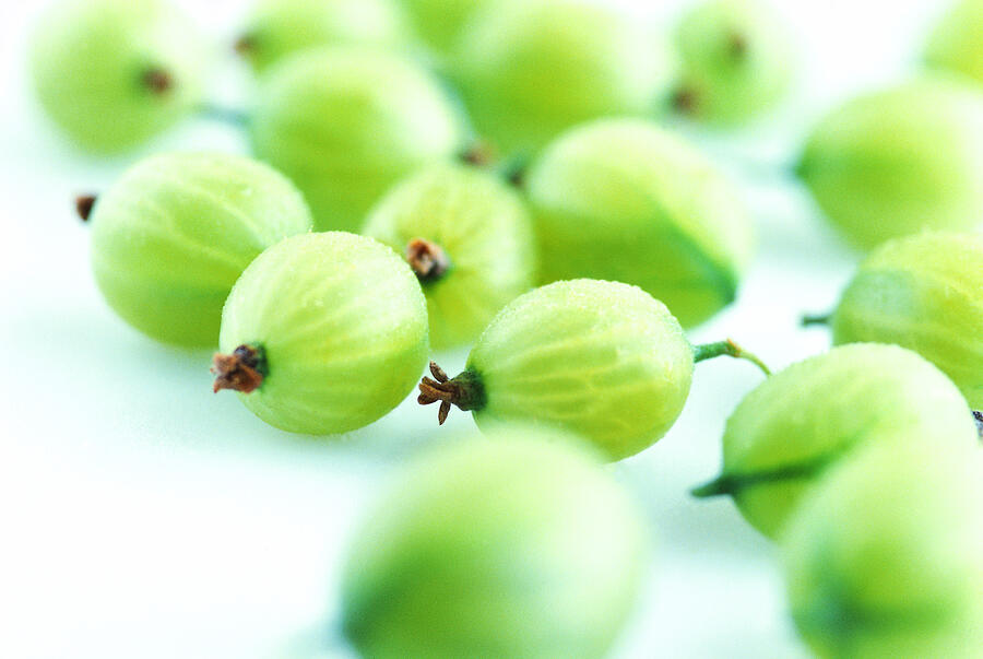 Close-up Of An Array Of Fresh Green Gooseberries Photograph by Stockbyte