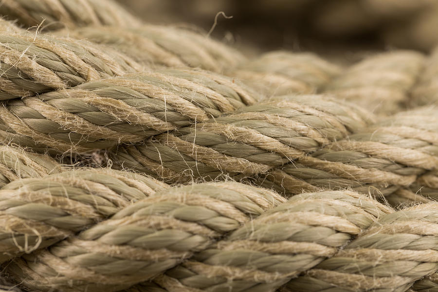 Close-up of an old frayed boat rope as a background Photograph by R.Tsubin