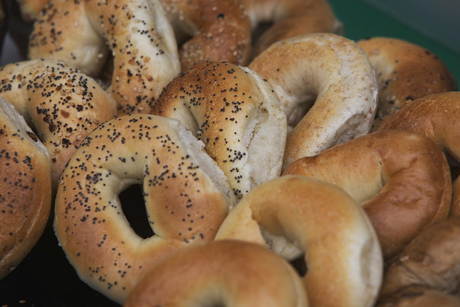 Close-up of bagels Photograph by Fotog