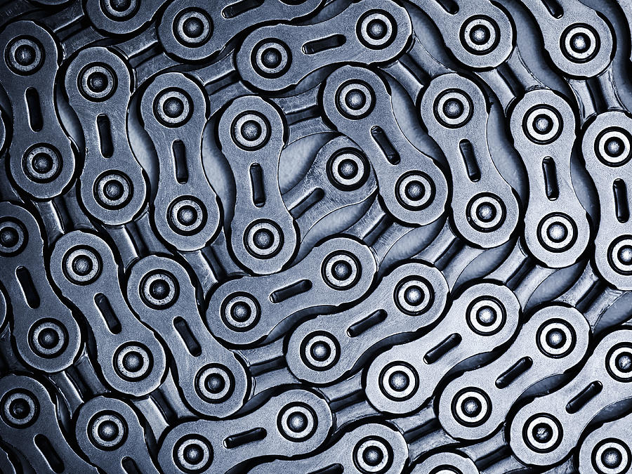 Close up of bicycle chain Photograph by Adam Gault
