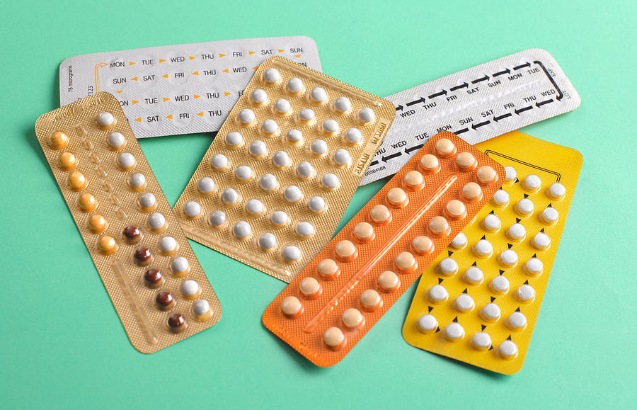 Close up of birth control pills Photograph by Peter Dazeley