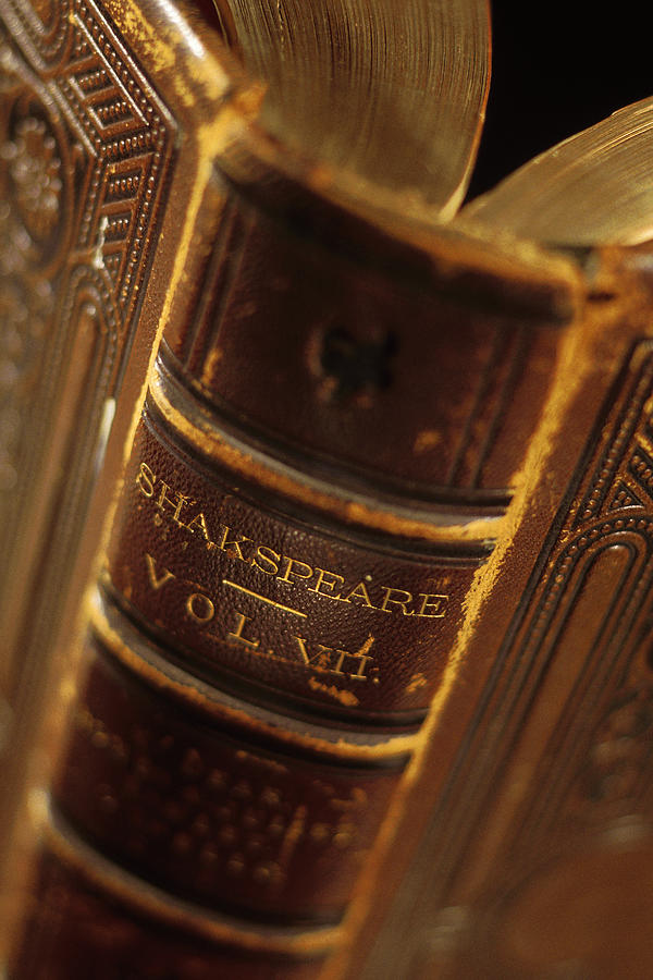 Close-up of book of Shakespeare plays Photograph by Comstock