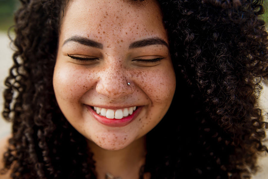 Close up of brazilian girl with a curly hair Photograph by DaniloAndjus