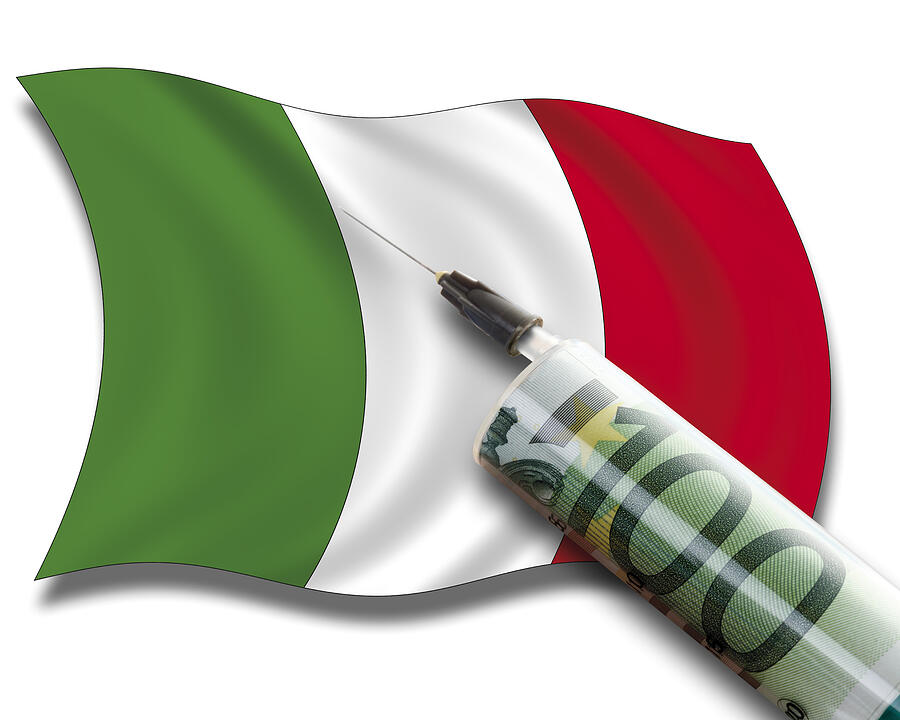 Close up of cash injection on italian flag Photograph by Tuned_In