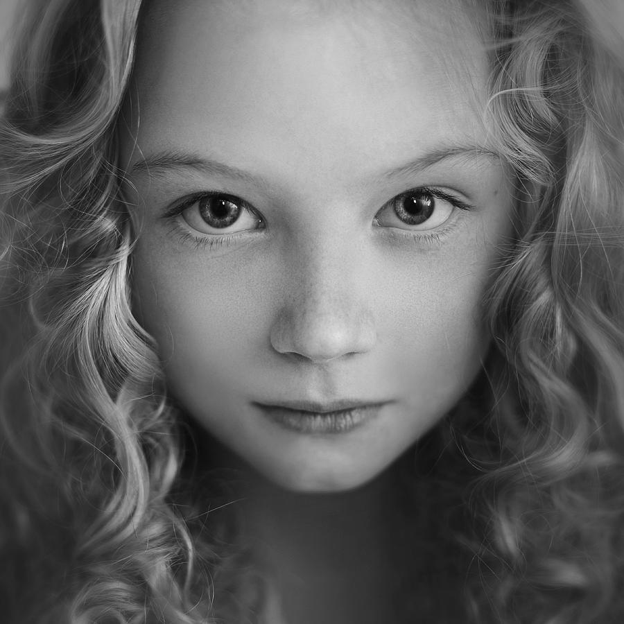 Close up of Caucasian girls face Photograph by Vladimir Serov