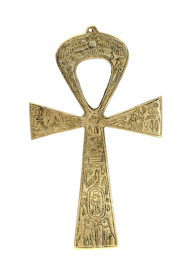 Close-up of Egyptian  Ankh cross isolated on white Photograph by Brytta
