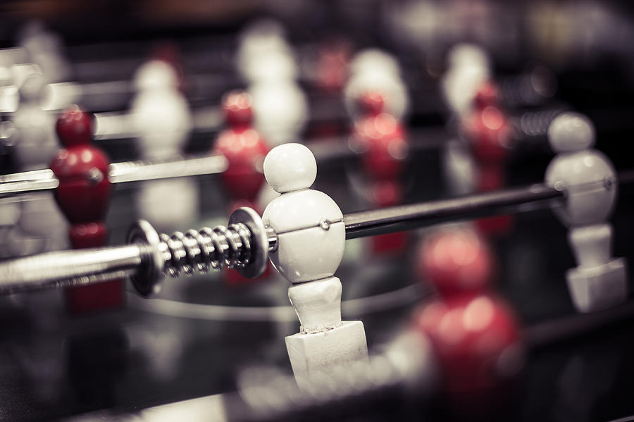 Close-up of foosball table Photograph by Chairat