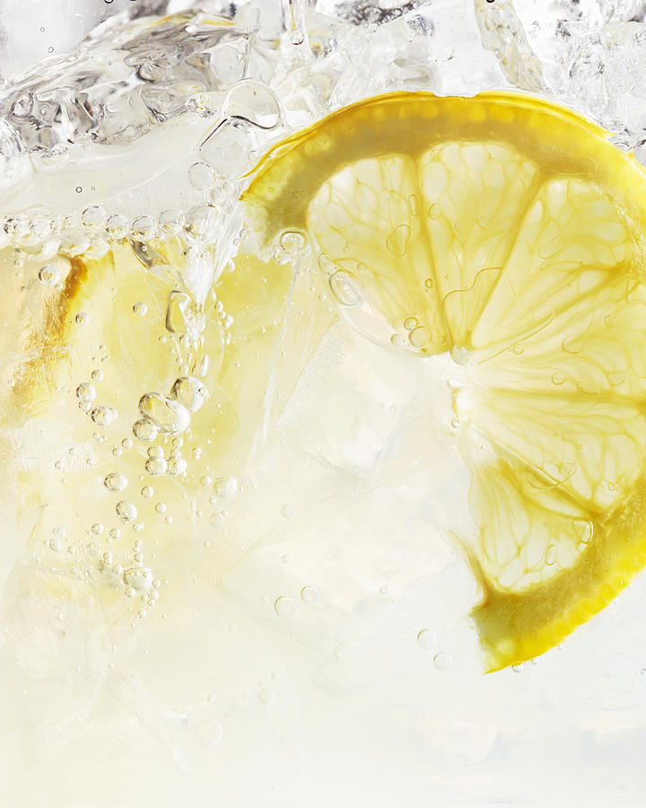 Close Up of Lemon Slice in Iced Spritzer Photograph by Maren Caruso