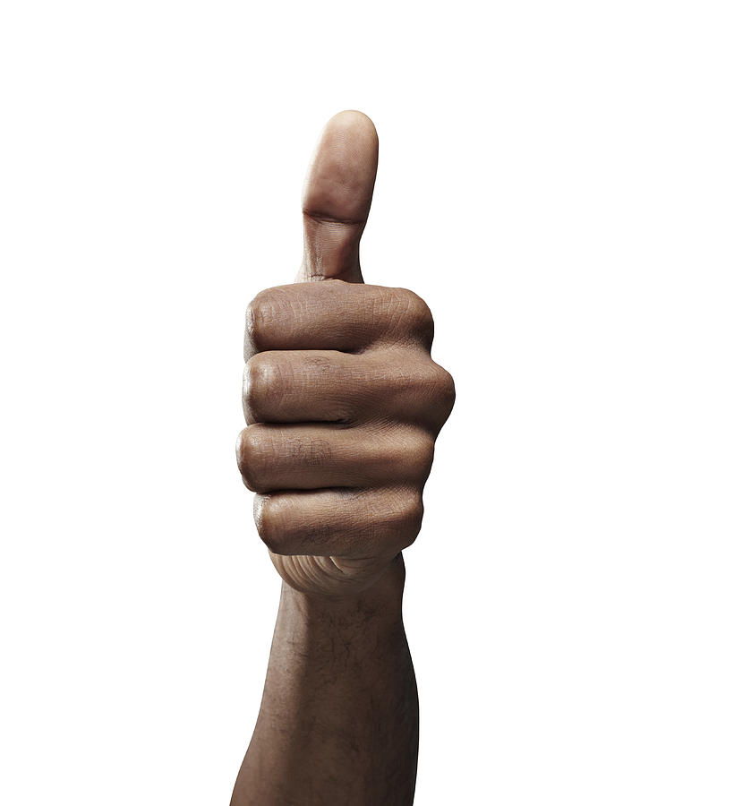 Close-up of male hand doing thumbs up sign Photograph by Klaus Vedfelt