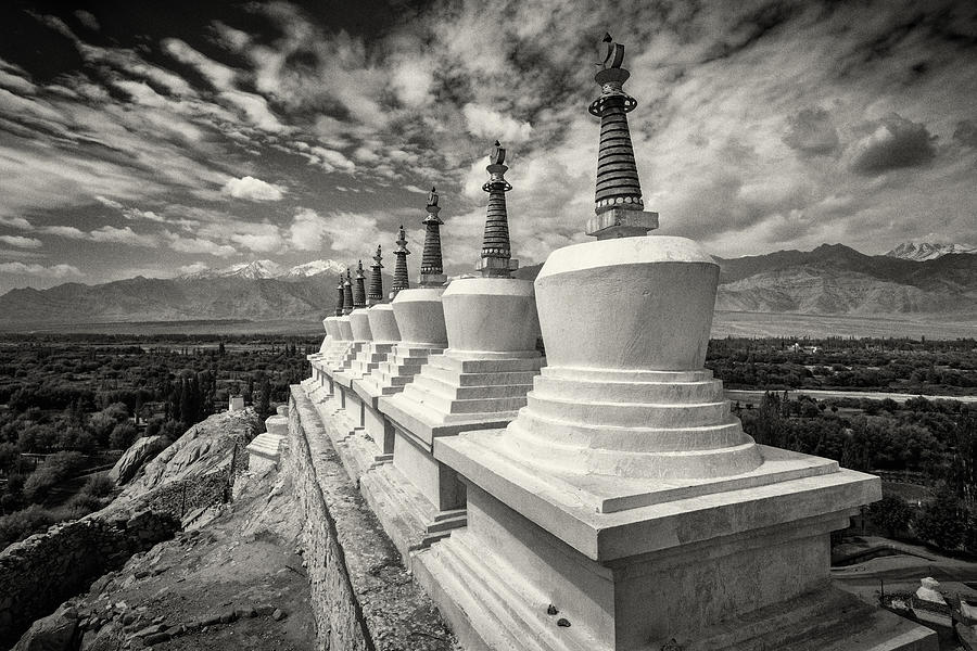 Close up of monuments in remote landscape, Leh, Ladakh, India Photograph by Jeremy Woodhouse