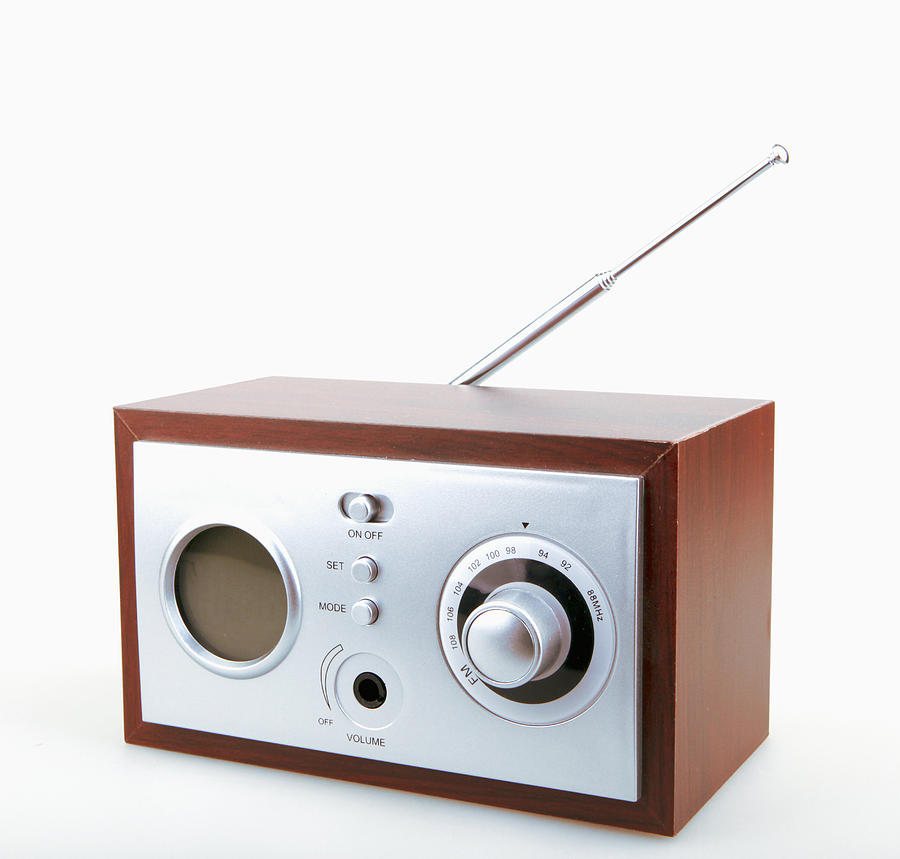 Close-Up Of Old Retro Radio Against White Background Photograph by Nenov
