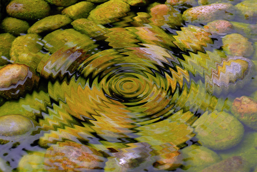 Close up of rippled pond water Photograph by Severija Kirilovaite