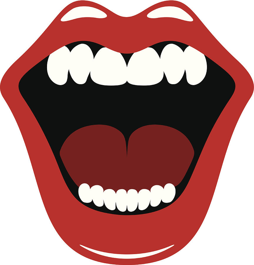 Close up of Rolling Stones mouth logo Drawing by Stevezmina1