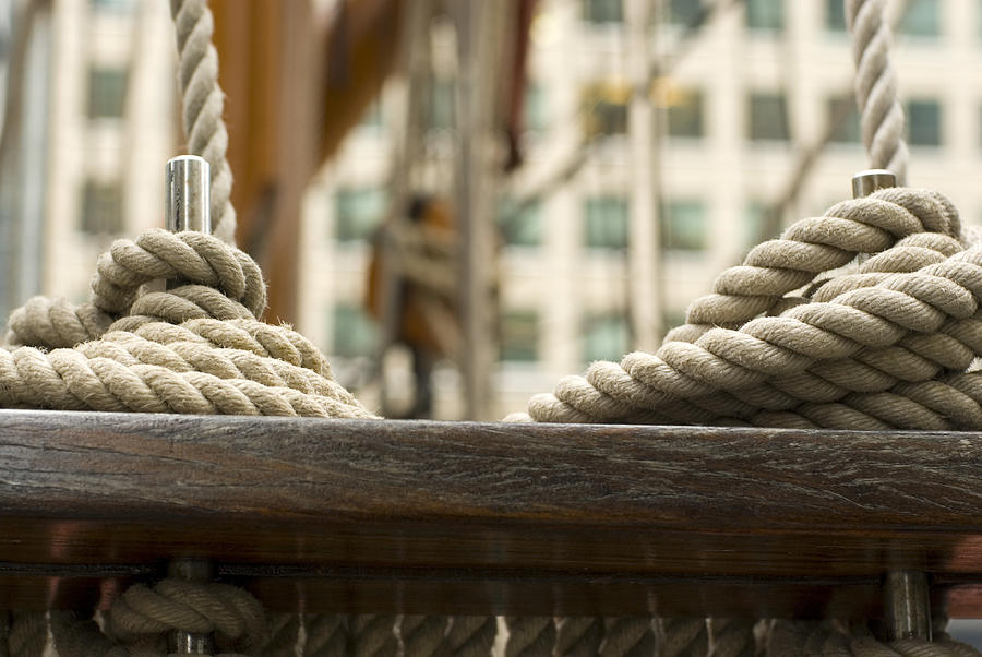 Close up of rope on sailing ship Photograph by Lyn Holly Coorg