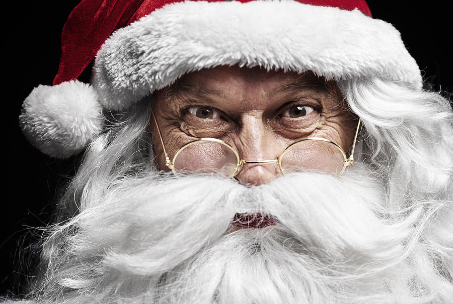Close up of  Santa Clauss face. Debica, Poland Photograph by Anna Bizon