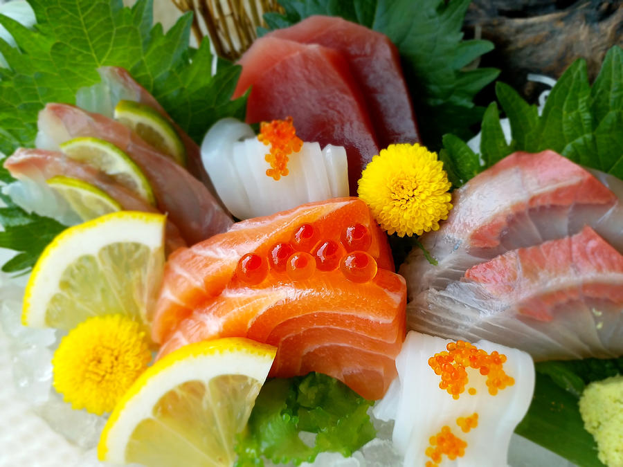 Close-up of sashimi Photograph by Christinepemberton