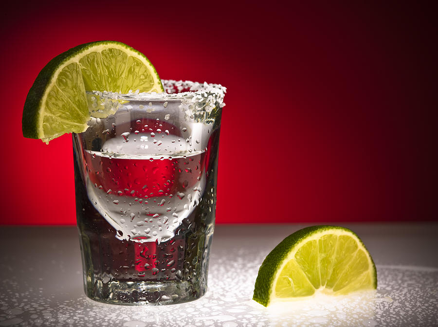 Close up Of Shot Glass and Limes Photograph by Dougberry
