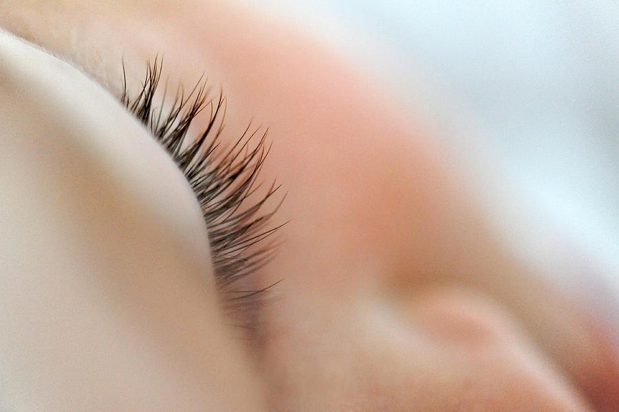 Close up  of sleeping baby eyelashes Photograph by Denise Balyoz Photography