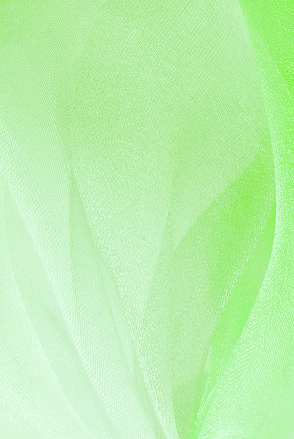 Close Up Of The Green Organza Fabric Texture Photograph by Severija Kirilovaite