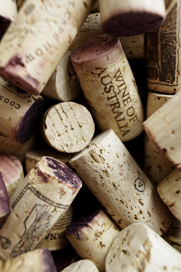Close up of used wine corks Photograph by Brett Stevens