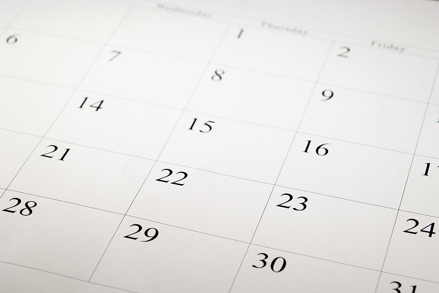 Close-up shot of a blank calendar with calendar date Photograph by Kyoshino