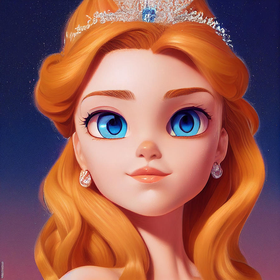 Close Up Shot Pixar Portrait The Goddess Aphrodite As A Disney Princess ...