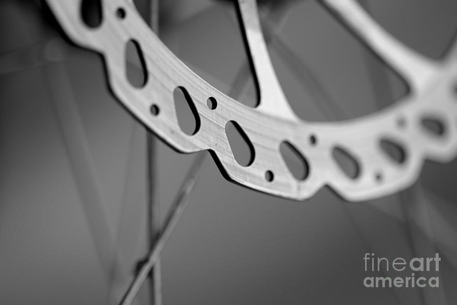 Close Up View Of Bike Or Bicycle Break Wheel Part In Black And W Photograph By Dragos Nicolae Dragomirescu