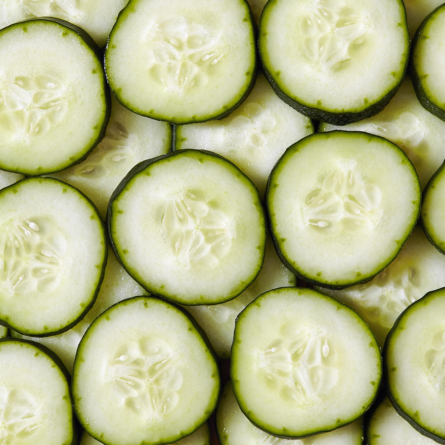 Close-up view of cucumber slices Photograph by Winslow Productions