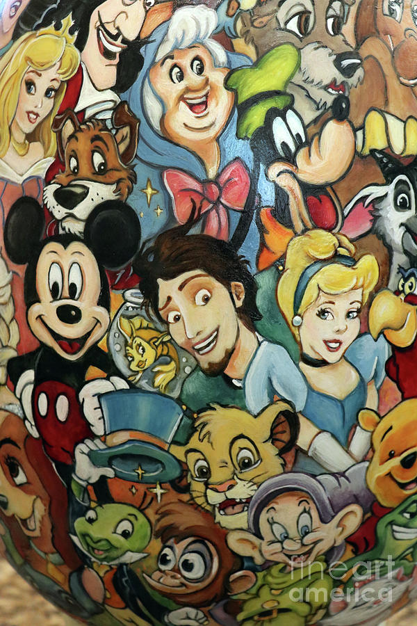 Closeup Detail of Disney Characters on Easter Egg 2665 Photograph by Jack Schultz