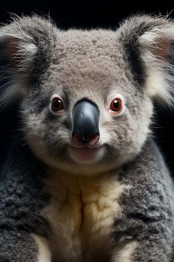 Koala Bear Mixed Media - Koalas Serenity - A Captivating Closeup Portrait by Land of Dreams