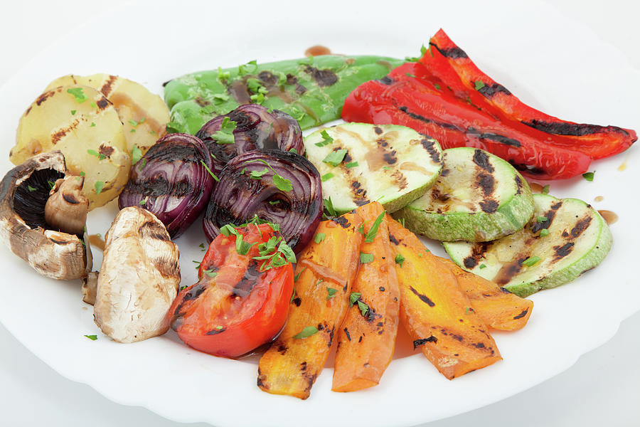 Closeup Of Delicious Grilled Vegetables Photograph