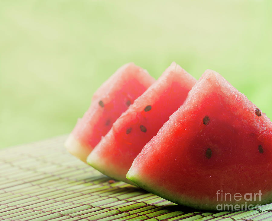 Closeup Of Sweet Red Watermelon Slices Photograph