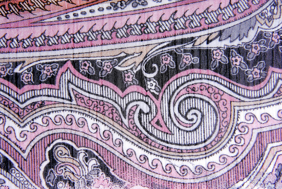 Closeup Of The Fabric Color Ornamental  Texture Photograph by Severija Kirilovaite