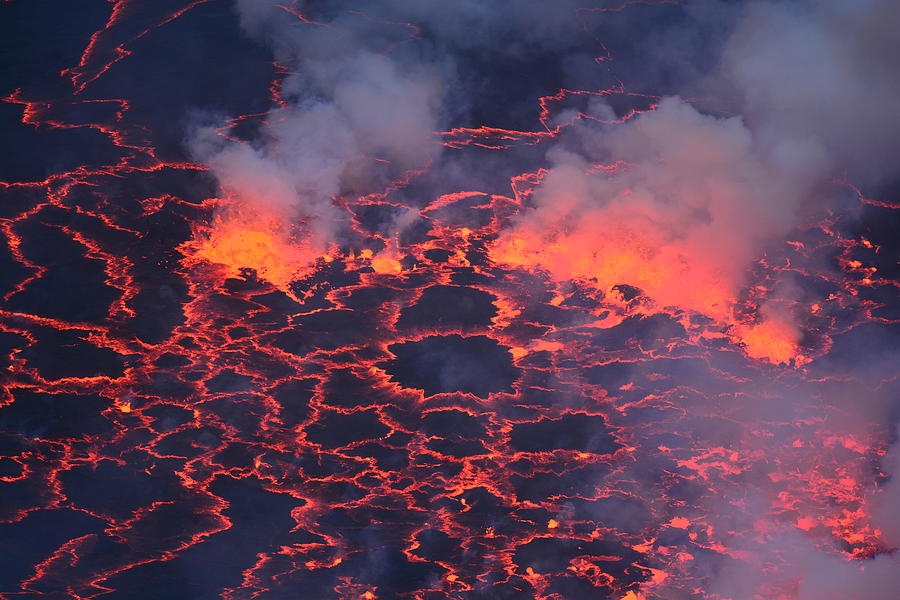 Closeup of the lava lake inside the crater of Nyiragongo Photograph by Michele DAmico supersky77