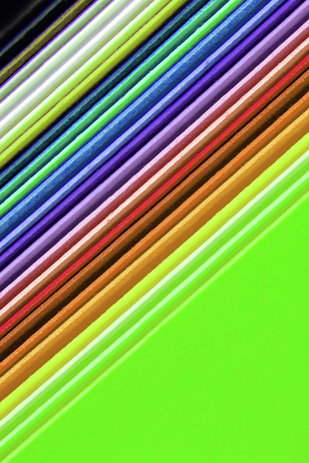 Closeup Of The Multi Color Paper Macro Photograph by Severija Kirilovaite