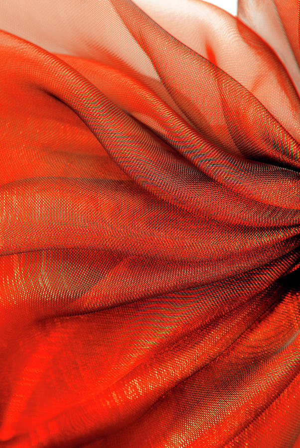 Closeup Of The Wavy Organza Fabric Photograph by Severija Kirilovaite