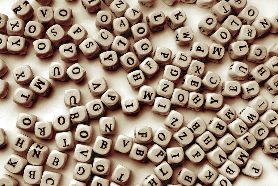 Closeup Of The White Letters Background Photograph by Severija Kirilovaite