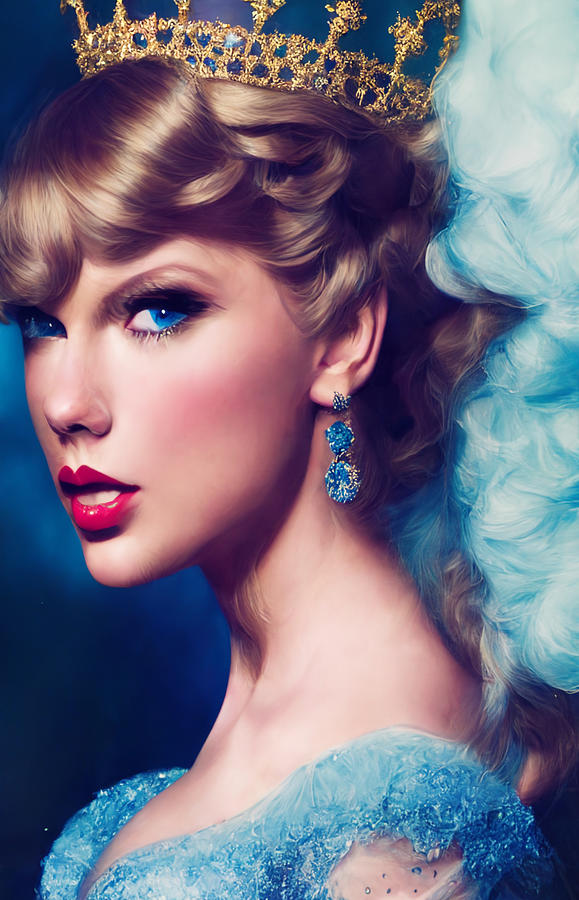 closeup  portrait  of  Taylor  Swift  as  Cinderella  c60d6466  8431  4b39  bcb6  f397f09b0abd Painting by MotionAge Designs