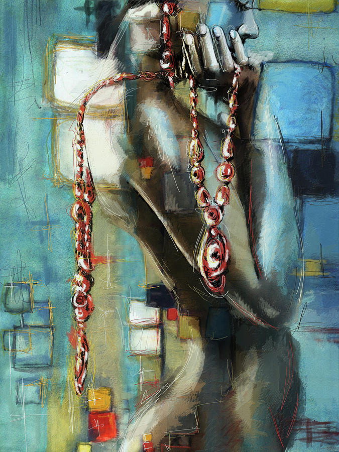 Clothed by Jewelry Painting by Mahnoor Shah