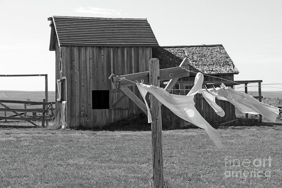 Clothesline and Old Barn 8340 Photograph by Jack Schultz