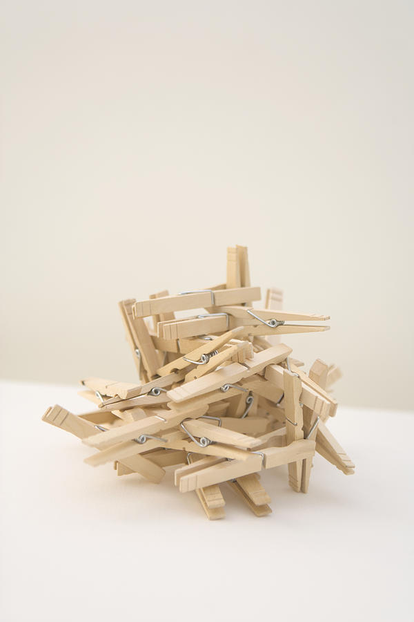 Clothespins bunched in ball Photograph by Walter B. McKenzie