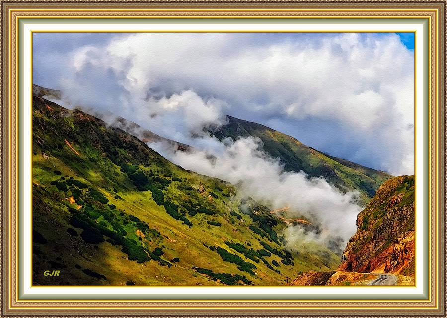 Cloud And Mountain Landscape Scene Near Southviewhurst L A S - With Printed Frame. Digital Art
